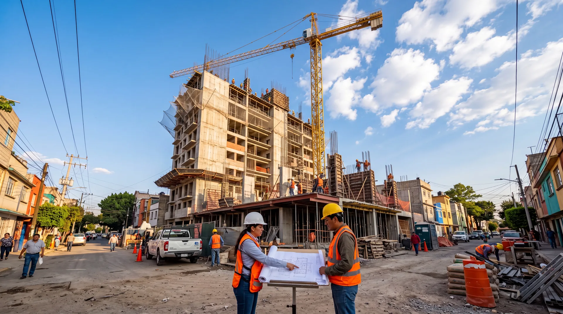 Construcción con grúa en Veracruz — ISSMAX